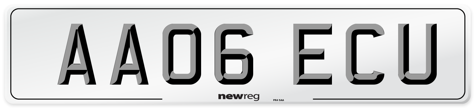 AA06 ECU Number Plate from New Reg